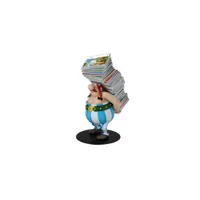 asterix - statuette collectoys obelix pile d'albums 21 cm p00124